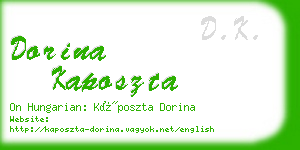 dorina kaposzta business card